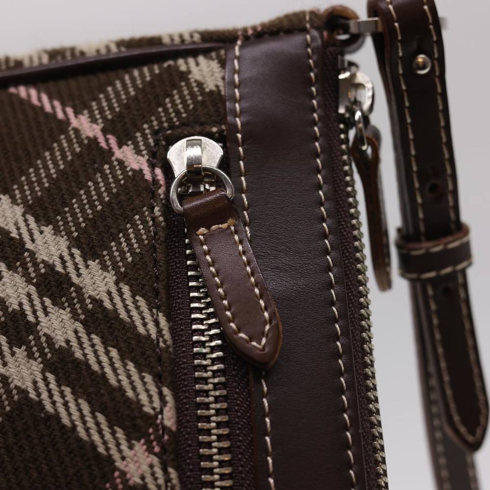 BURBERRY Nova Check Blue Label Shoulder Bag Canvas Brown Auth 40095 - Picture 8 of 16